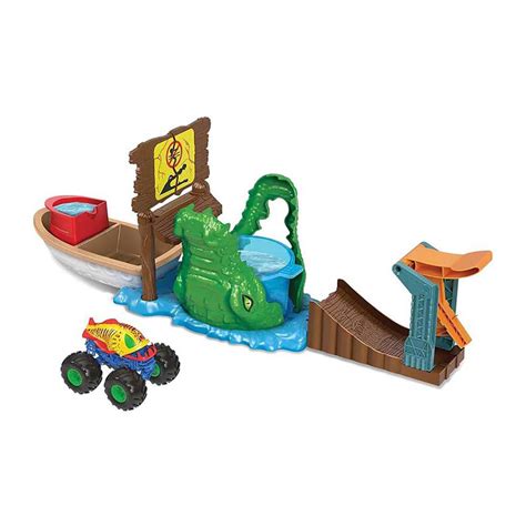 Mattel Pistes Pour Voitures Hot Wheels Monster Trucks Color Shifters Vert Kidinn