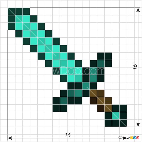 How to Draw Sword, Pixel Minecraft