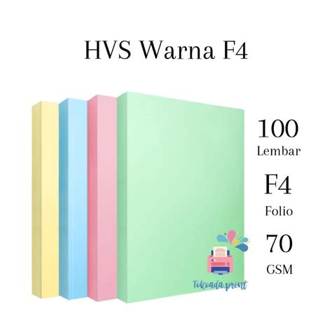 Jual 100 Lembar Kertas Warna Hvs F4 Sidu 70gsm Kertas Hvs Pink Hijau