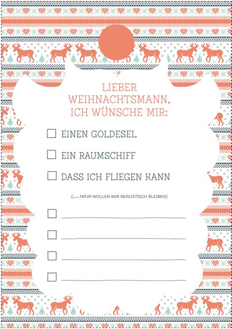 Dein Weihnachts Wunschzettel Zum Ausdrucken