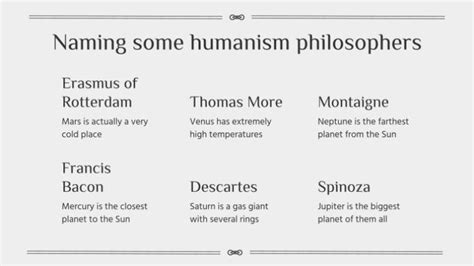 Humanism Philosophers Presentation