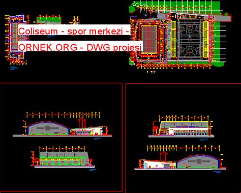 Proje Sitesi Coliseum Spor Merkezi Autocad Projesi