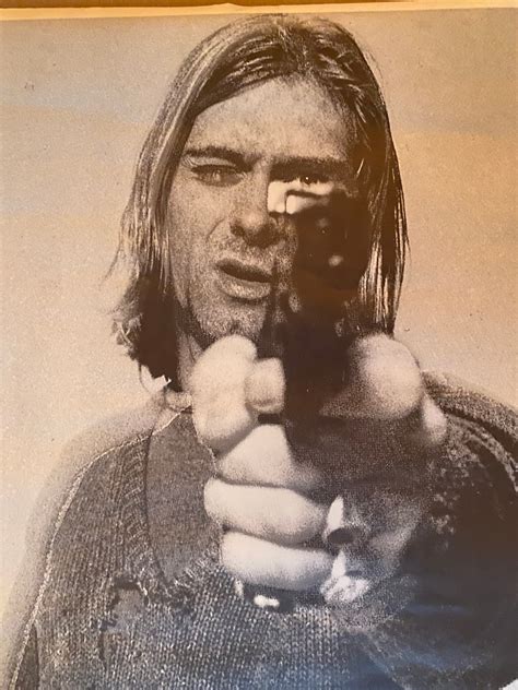 Vintage Nirvana Kurt Cobain Pointing Gun Black And White 1994 Import