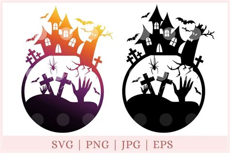 Haunted House Svg Halloween Graveyard Svg Halloween Svg 792450