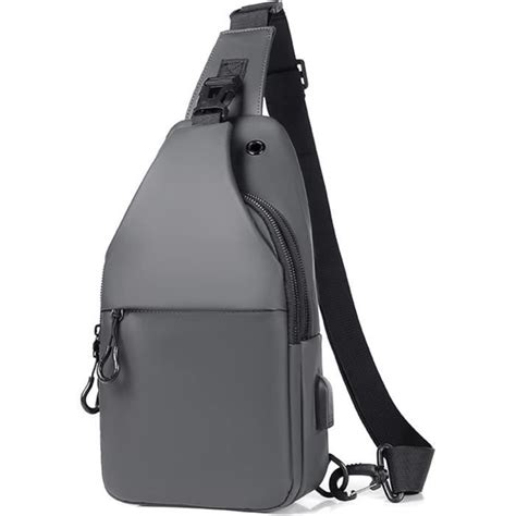 Sac De Poitrine Homme Avec Port De Chargement Usb Sac Petit Etanche