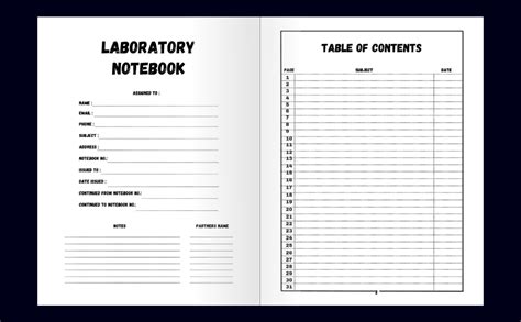 Lab Notebook For Molecular Biology Laboratory Notebook