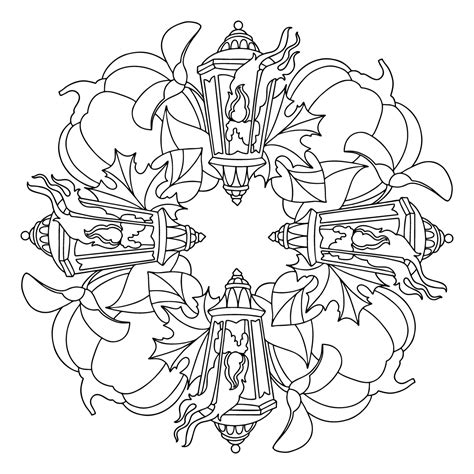 Pumpkin mandala coloring page | Coloring-for-Adults.com