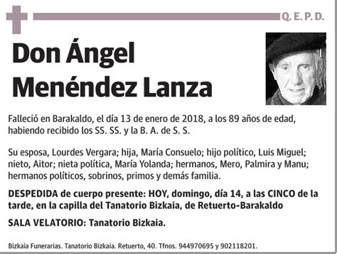 Ngel Men Ndez Lanza Esquela El Correo