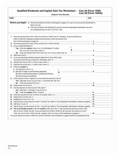 Qualified Dividends Worksheet 2024