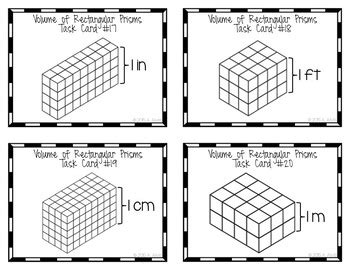 Volume Of Rectangular Prisms Using Unit Cubes Task Cards By Amy Alvis