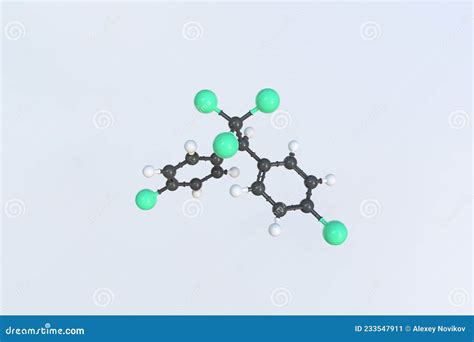 Ddt Molecule, Isolated Molecular Model. 3D Rendering Stock Illustration ...