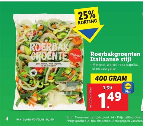 Roerbakgroenten Italiaanse Stijl Gram Aanbieding Bij Lidl