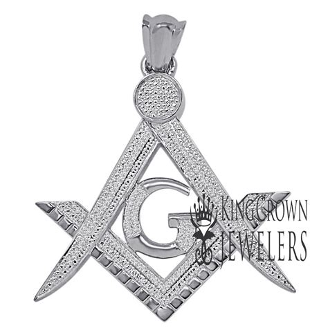 Real Genuine Natural Diamonds Freemason Masonic G Compass Charm Pendant