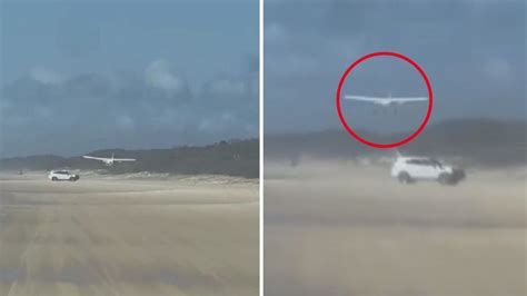 Car Drives Into The Path Of A Plane During Beach Takeoff On K Gari