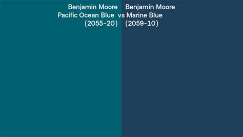 Benjamin Moore Pacific Ocean Blue Vs Marine Blue Side By Side Comparison