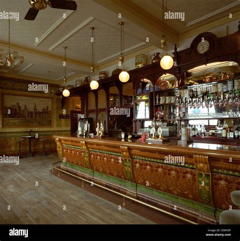 Tiled Bar in the Golden Cross Pub, Cardiff Stock Photo - Alamy