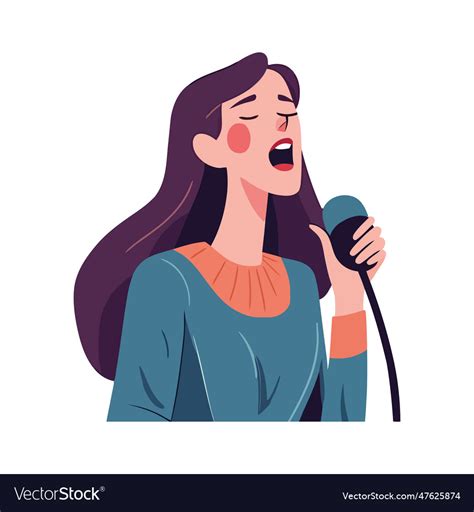 Cheerful Singer Royalty Free Vector Image Vectorstock