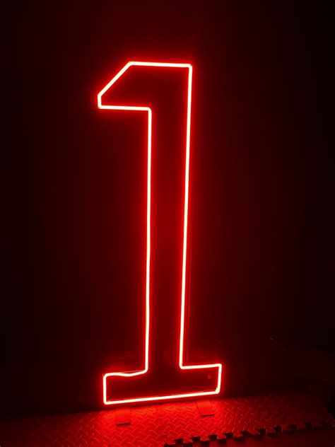 Neon 4ft Tall Number 1 Lumiere Light Up Hire