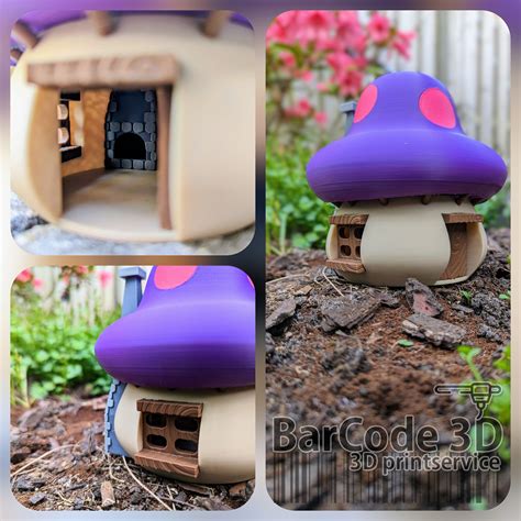 Smurfs Mushroom House Unique 3D Print, Customizable Roof in Different ...