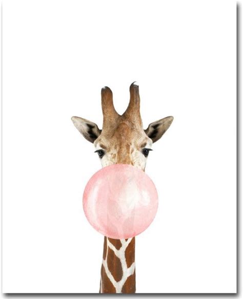 Postercity Design Canvas Poster Giraffe Met Kauwgom Kindertipi Nl