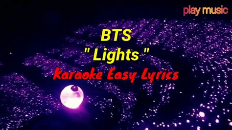 Bts 방탄소년단 Lights Karaoke Easy Lyrics Clean Instrumental Youtube