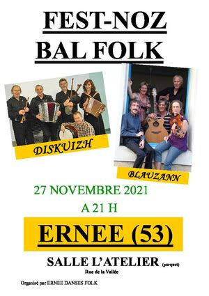 Fest Noz à Ernée le 27 novembre 2021 Tamm Kreiz