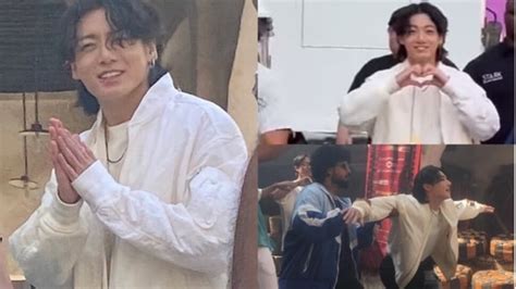 Jungkook Greets Fans While Shooting In Qatar Bts Army Reacts