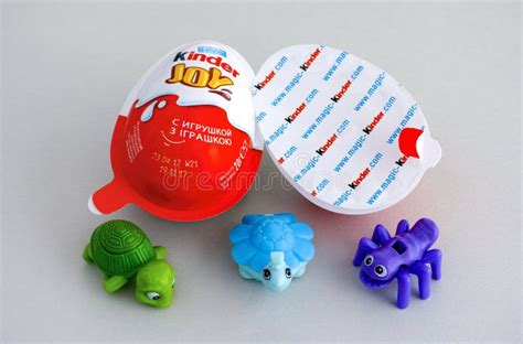 Kinder Joy Eggs With Three Kinder Toys Editorial Stock Photo - Image of ...