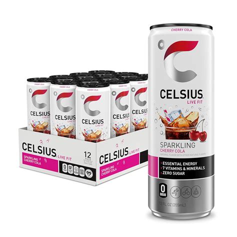 CELSIUS Sparkling Cherry Cola Functional Essential Energy Drink 12 Fl