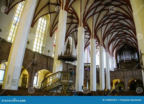 Interior of Lutheran St. Thomas Church Thomaskirche in Leipzig, Germany ...