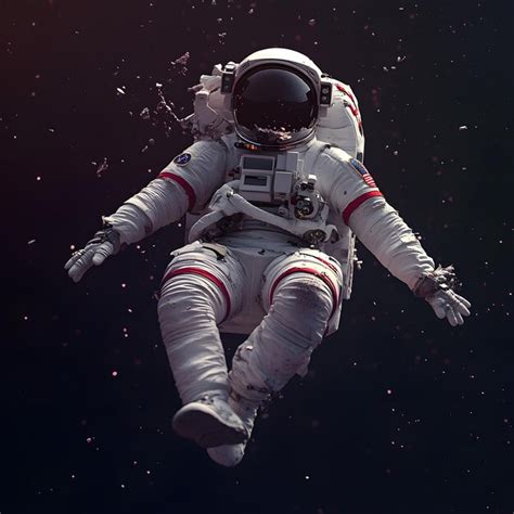 Astronaut In Outer Space Spaceman Do Spacewalk While Working For Space