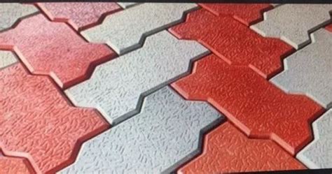 Cement Red And Grey Zig Zag Interlocking Paver Tile In Ghaziabad For