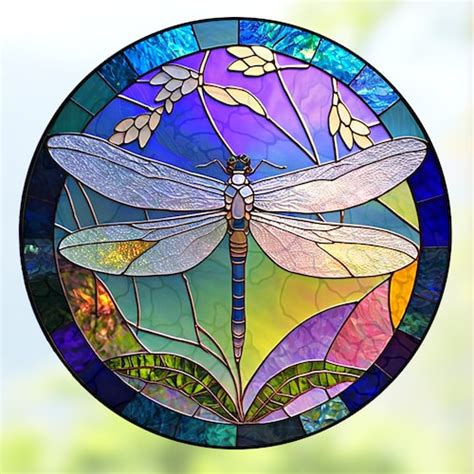 Peacock Window Cling Stained Glass Color Suncatcher Size Etsy Uk