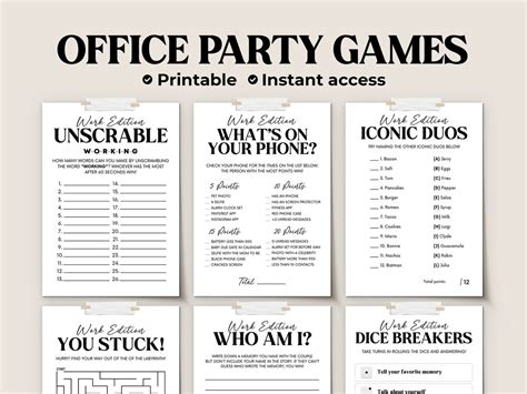 Office Party Games Printable Office Games Work Party Games - Etsy