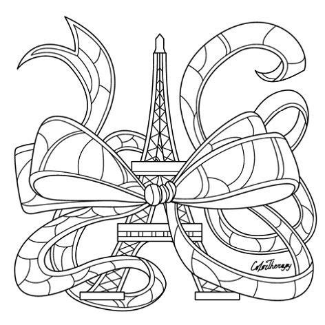 Eiffel Tower Mandala Coloring Page