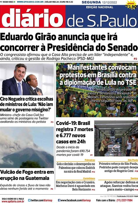 Capa Diário de São Paulo Segunda 31 de Outubro de 2022