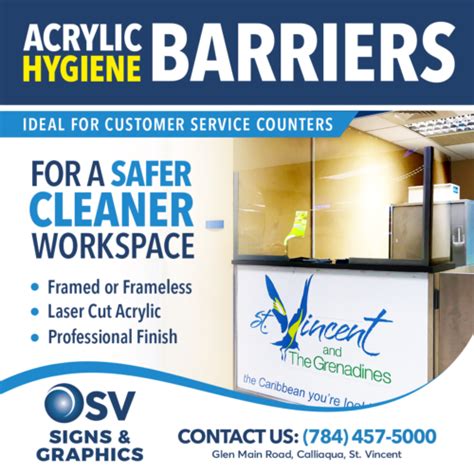 Acrylic Hygiene Barriers One St Vincent Group Inc