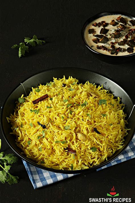 Turmeric Rice Recipe Indian Yellow Rice Swasthis Recipes