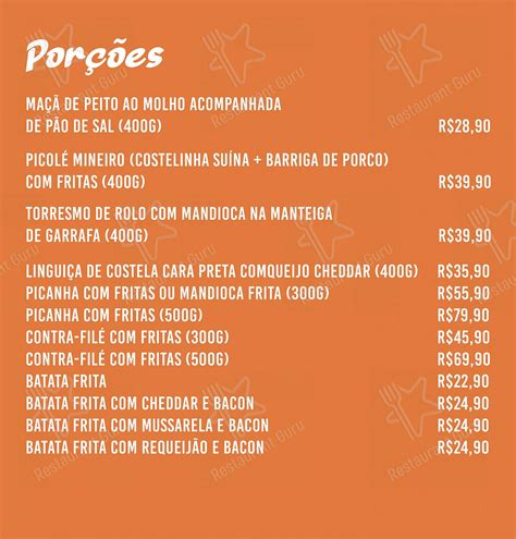 Menu At Ci Ncia Do Espeto Restaurant Belo Horizonte Avenida Sebastiao