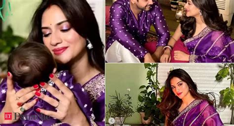 Nusrat Jahans Diwali Treat Twinning With Baby Yishaan In Purple The