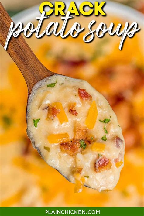 Slow Cooker Crack Potato Soup Plain Chicken