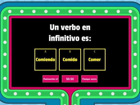 Formas Personales E Impersonales Del Verbo Gameshow Quiz