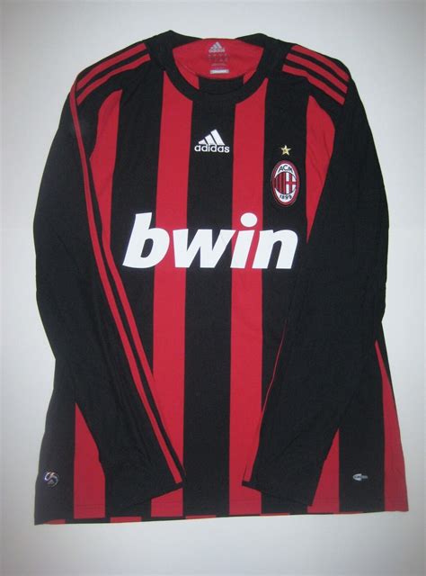 2008 2009 Adidas AC Milan Ronaldinho Long Sleeve Kit Shirt Home Jersey