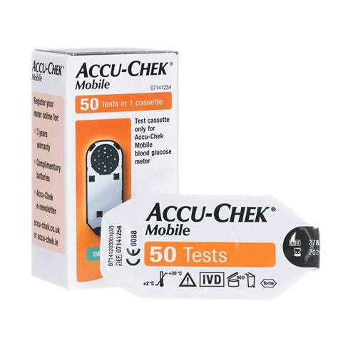 Accu Chek Mobile Diabetes Test Strip Cassette 50 Tests Medicine