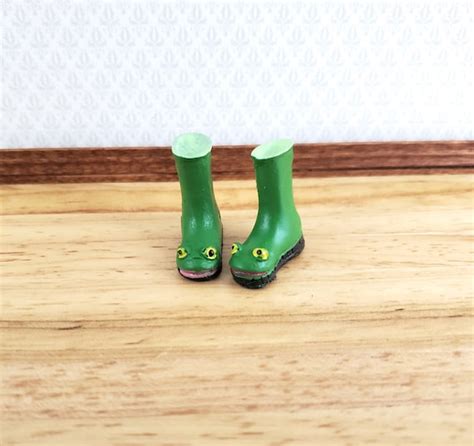 Dollhouse Frog Rain Boots Froggy Wellies Green Resin 1:12 - Etsy