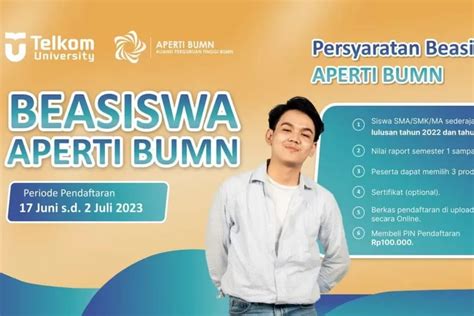 Beasiswa Aperti Bumn Telkom University Untuk Program Studi Full