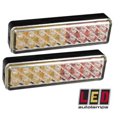 Led Autolamps 135arme Pair Slimline Dual Voltage 12v 24v Led Tail Trailer Lights Ebay