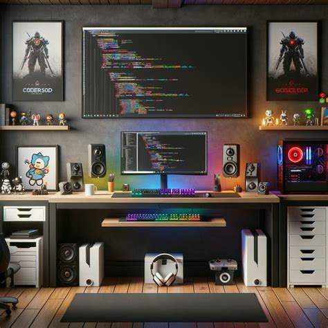 Minimalist Computer Background with Gamer-themed Setup | AI Art ...