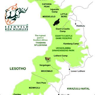 A map of uKhahlamba Drakensberg Park Source: Ezemvelo-KZN-Wildlife ...