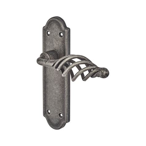 Jedo Cage Door Handle Latch Set Rustic Pewter Ironmongerydirect